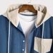 Hot Sale Color-Blocked Fleece-Lined Corduroy Hoodie Jacket For Men - Heavy Duty Winter Shirt Coat_viptrois.com