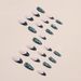 False Nails Fashion Almond Armor Dark Green French Flash Manicure Practice Armor_viptrois.com