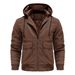 Men’s Winter Bomber Jacket – Thickened PU Leather Motorcycle Coat (S-4XL, Black/Dark Brown, Windproof & Water-Resistant)_viptrois.com