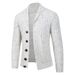 Loom Foreign Trade Cross-Border Autumn Winter New Fashion Cardigan European American Simple Solid Color Men's Sweater_viptrois.com