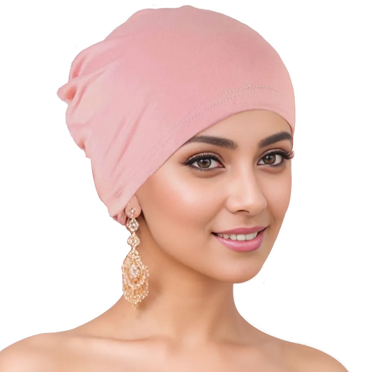 Muslim Headscarf Hat Women's Bottom Hat Adult Hat Solid Color Pullover Hat_viptrois.com