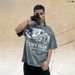 Summer New American Style Trendy Brand Washed Vintage 300g Short Sleeve Loose Drop Shoulder T-Shirt For Men_viptrois.com