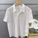 Men's Clothing Summer Thin Fashion Hollow Short Sleeved Shirt Handsome Light Luxury Drape Shirt_viptrois.com