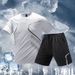 Men's Clothing Sports Suit Men's Quick Drying Clothes Ice Silk T Shirt Short Sleeved Running Summer Jersey Fitness Clothes New Badminton Clothes_viptrois.com