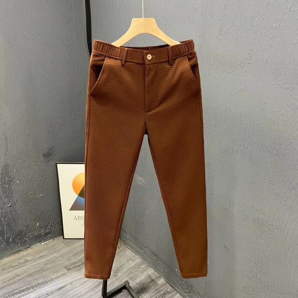 Men's Clothing High End Men's Casual Pants Summer Fashion Slim Straight Trousers Youth Nine Point Pants Men's New Style_viptrois.com