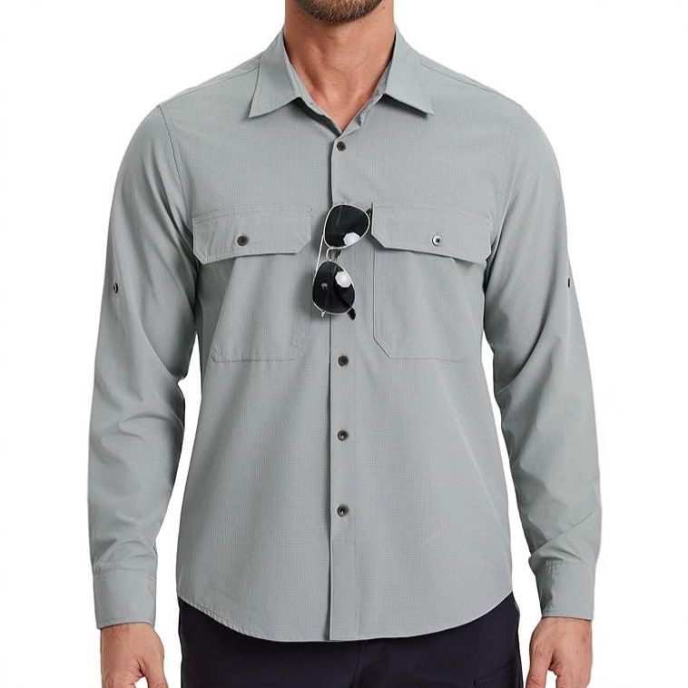 Men's UPF 50+ Sun Protection Shirt – Quick-Dry & Cooling Outdoor Travel Long Sleeve (S-XXXL, Multi-Color)_viptrois.com
