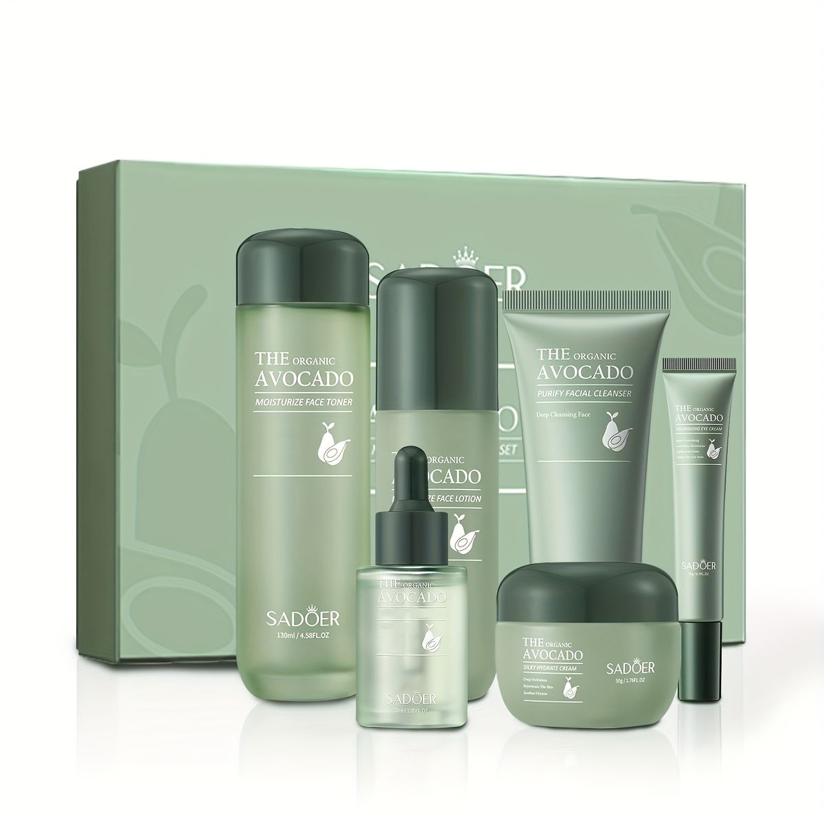 Avocado Collection Six-Piece Set, Nourishing And Moisturizing Skin Care Products_viptrois.com