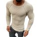 Loom 2023 Silk Pattern 2024 Autumn Winter New European And American Style Round Neck Solid Color Men's Knitted Sweater_viptrois.com