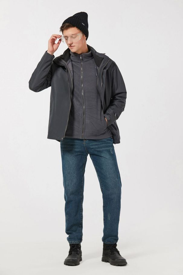 "3-in-1 Waterproof & Windproof Jacket – Detachable Fleece Liner, Unisex Winter Coat With Hood (6 Sizes, 3 Colors)"_viptrois.com