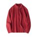 Stand Up Collar Cardigan With Double Zipper Sweater, Men's Autumn And Winter Solid Color Knitted Sweater, Outerwear, And Thread Jacket_viptrois.com