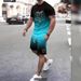 Men's Summer Trendy T-Shirt And Beach Shorts Set 3D Digital Printing Short Sleeved Casual Wear for Men_viptrois.com