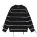 American Style Lazy Color-Block Striped Knit Unisex Autumn Winter Trendy Loose Versatile Tassel Couple Sweater_viptrois.com