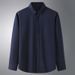 Men's Clothing Plus Size New Large Size Men's Long Sleeved Shirt Fat Guy Fat Brother Large Plus Fat Loose Casual Solid Color Slightly Elastic Shirt_viptrois.com