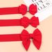 Bow Decorative Belt - Red Elastic Waist Belt With Diamond Accents_viptrois.com