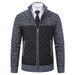 Men's Clothing Casual Stand Collar Sweater Coat Men's Winter Casual Stand Collar Sweater Jacket With Fleece Lining Diamond Grid Knit Cardigan_viptrois.com