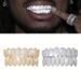 Real Gold Plated 10 Teeth Micro Paved Full Dia HIPHOP Bracelet Halloween Hip Hop Accessories_viptrois.com