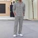 Men's Linen Hooded Shirt & Pants Set - Relaxed Fit Casual Outfit For Spring & Autumn (Beige/Gray, S-XXL) | Breathable Natural Fiber Lounge Wear_viptrois.com