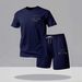 Men's Mesh Sport Short Sleeve T-Shirt & Shorts Set | Quick-Dry Athletic Two-Piece Outfit Versatile Color Options_viptrois.com