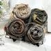 Unisex Thousand bird lattice scarf women simple fashion silk scarf tassel plaid scarf shawl_viptrois.com