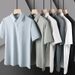 Men's Clothing High Quality New Summer Ice Silk Seamless Polo Shirt Short Sleeve Men's Business Lapel Casual Versatile T Shirt Men_viptrois.com