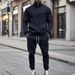 Men's Fleece-Lined Jogger Pants Set Winter Thermal Comfort Casual Tracksuit For Cold Weather_viptrois.com