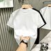 Men's Summer Casual Fashion Short Sleeve T Shirt, American Minimalist "Office Cat" Versatile White T Shirt_viptrois.com