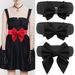 Bow Decorative Belt - Red Elastic Waist Belt With Diamond Accents_viptrois.com