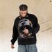 American Street Style Round Neck Long Sleeve Motorcycle Print T-Shirt Men And Women, Casual Versatile Top_viptrois.com