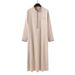 Men's Clothing Simple Long Men's Stand Up Collar Muslim Embroidered Long Sleeved Robe New Traditional Men_viptrois.com