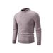 Men's High Neck Knit Sweater – Winter & Autumn Loose Fit Casual Pullover (Dark Gray/Khaki/Navy Blue)_viptrois.com