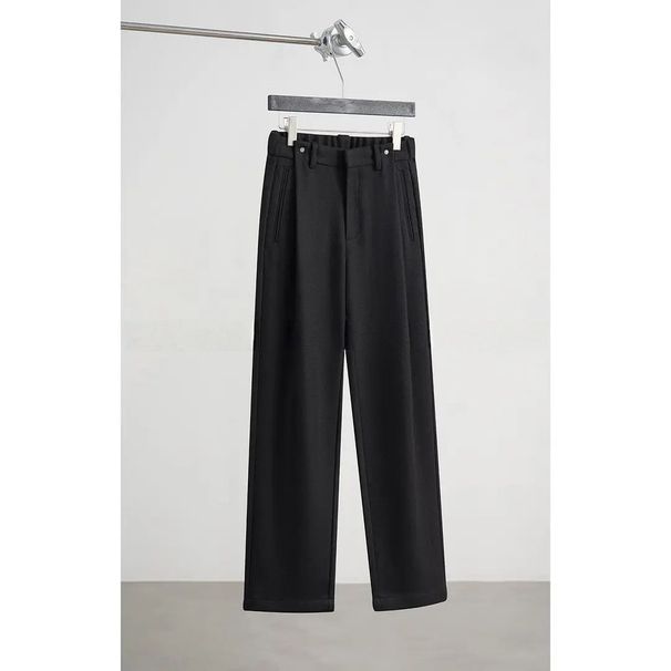 Autumn Winter New Elegant Old Money Style Mid-High Waist Straight Casual Pants Men's Fashion Light Luxury Versatile_viptrois.com