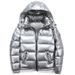 Down Coat Bright Face Trend Hooded Short Thick Winter Bomber Shiny Puffer Men's Jacket_viptrois.com