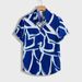 Men's Clothing Shirt Slightly Elastic Summer Loose Anti Wrinkle Casual Striped Printed Short Sleeved Shirt_viptrois.com