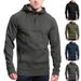 Men's Clothing New Long Sleeved Stand Up Collar Casual Pullover Hooded Half Zip Block Plus Velvet Sweatshirt_viptrois.com