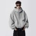 Oversized Zip-Up Hoodie – Heavyweight Poly-Cotton Blend Streetwear Jacket With Stand Collar & Utility Pockets (M-3XL, Grey/Black)_viptrois.com