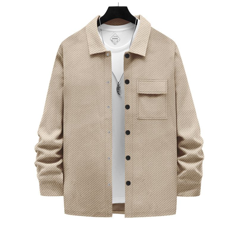Men's Heavyweight Jacquard Knit Shirt Jacket – Vintage-Inspired Collared Overshirt With Textured Geometric Patterns_viptrois.com