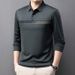 Nordmann Long Sleeve T-Shirt Men Spring Autumn Turn-Down Collar Polo Middle-Aged Dad Business Casual Top Base Shirt_viptrois.com