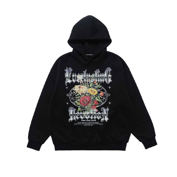 American-style Trendy Brand Hoodie With Gradient Text Print, Loose Fit Men And Women, Suitable For Couples_viptrois.com