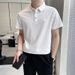 Summer New Products Men's Polo Shirt Solid Color Clean Drape Men's Elastic Ice Silk Lapel Short Sleeve POLO Shirt_viptrois.com