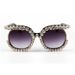 European And American Trendy Diamond Studded Sunglasses, Women's Personalized Sunglasses, All Match Half Frame Cross Border Supply Sunglasses_viptrois.com