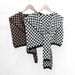 Unisex Women's knitted shawl with checkerboard cape with knotted collar core yarn_viptrois.com