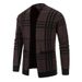 Loom Loom Cross-Border Autumn Winter Foreign Trade Men's Plaid Cardigan European American Style Fashion Knitted Woolen Sweater_viptrois.com