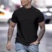 2024 Cross-border New Independent Station Suede Short Sleeve Men's T-Shirt Men's Crew Neck Casual Top Summer_viptrois.com