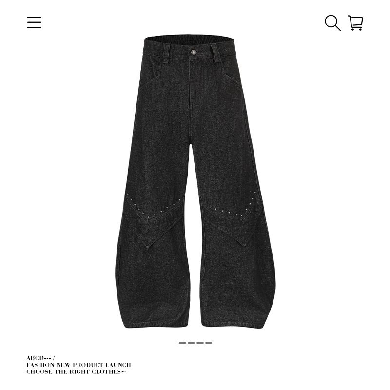 Men's Clothing Retro Machete Design Jeans Men And Women Trendy Brand Wide Leg Loose Cleanfit Pants Summer_viptrois.com