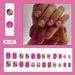Short European Square Rose Red Floral Ins Style Autumn Elegant White Nail Finished Manicure_viptrois.com