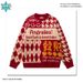 Unisex Hip-Hop Fleece Sweater – Oversized Couple Matching Pullover With Bold Letter Print, Soft Acrylic Blend (Red, S-XXXL)_viptrois.com