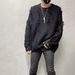 Men's Distressed Fringe Cable Knit Sweater - Oversized Loose Fit High Street Casual Pullover For Winter_viptrois.com