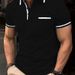 Men's Casual Polo Shirt Short Sleeve Button Down Pocket Summer Breathable Comfortable Loose Fit Cotton Blend Solid Color_viptrois.com