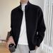 Men's British-Style Knit Jacket - Zip-Up Stand Collar Sweater (Black/Mustard/Green, M-XXXL)_viptrois.com