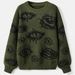 Men's & Women's Oversized Sweater - Unique Jacquard Pattern Crewneck Long Sleeve Knitwear, Cozy Winter Pullover With Artistic Design_viptrois.com